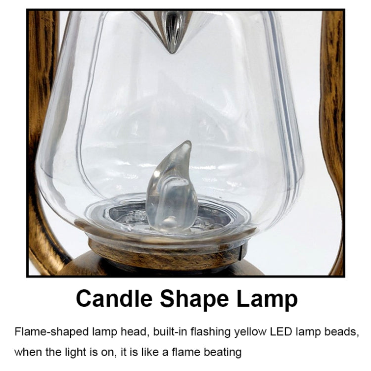 200802 Retro Solar Kerosene Lamp Shape Handheld Lamp Home Decor Flame Lamp(Silver) - With Solar Panel by buy2fix | Online Shopping UK | buy2fix