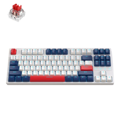 ZIYOU LANG K87 87-key RGB Bluetooth / Wireless / Wired Three Mode Game Keyboard, Cable Length: 1.5m, Style: Red Shaft (Yacht Blue) - Wireless Keyboard by ZIYOU LANG | Online Shopping UK | buy2fix