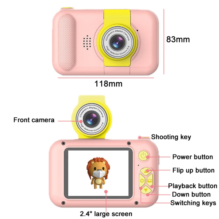 X101 Mini HD Lens Reversible Child Camera, Color: Blue+16G+Card Reader - Consumer Electronics by buy2fix | Online Shopping UK | buy2fix