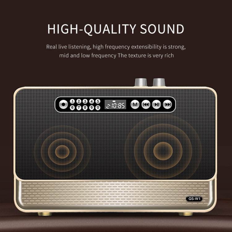 W1 Wooden HIFI Sound Effect Desktop Wireless Bluetooth Speaker(Gold) - Desktop Speaker by buy2fix | Online Shopping UK | buy2fix