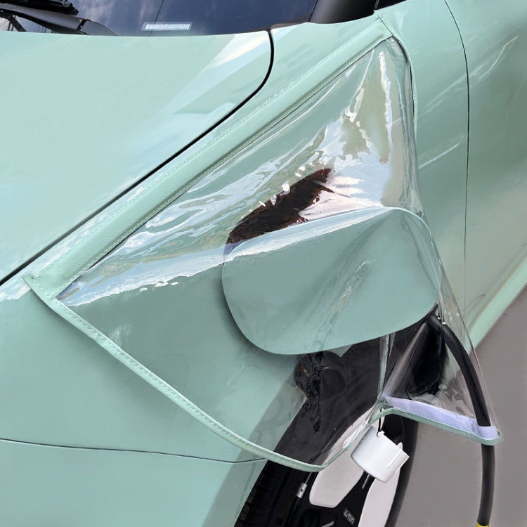 Electric Vehicle Charging Port Magnetic Transparent Rain Cover(Green) - In Car by buy2fix | Online Shopping UK | buy2fix