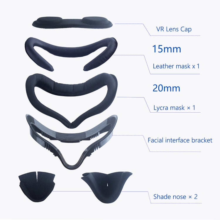 For Oculus Quest 2 VR Headset 6pcs/set Replacement Face Eye Pad Cushion(Black) - Repair & Spare Parts by buy2fix | Online Shopping UK | buy2fix