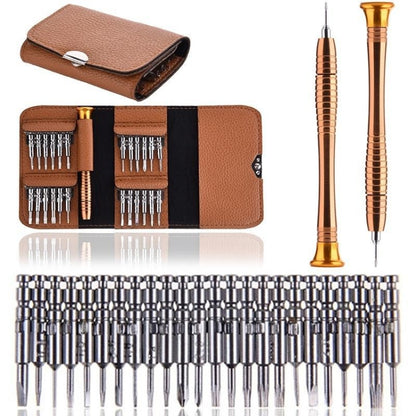 25 In 1 Screwdriver Batch Set Mobile Phone Notebook Repair Tool(Brown) - Repair & Spare Parts by buy2fix | Online Shopping UK | buy2fix