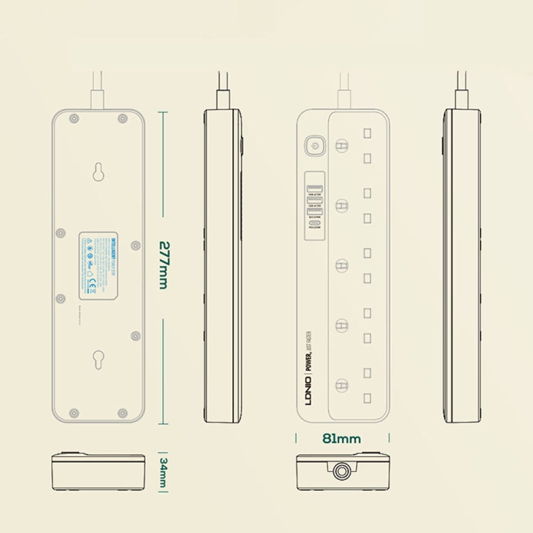 LDNIO 5+4 Ports Multifunctional Travel Home Office Fast Charging Socket(UK Plug) - Consumer Electronics by LDNIO | Online Shopping UK | buy2fix