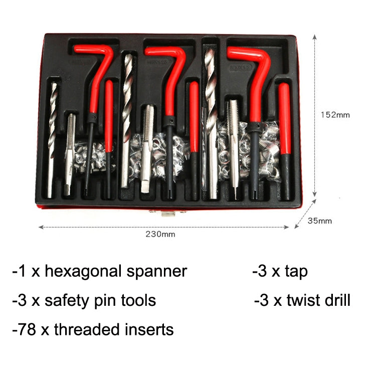 88 in 1 Car Screw Thread Repair Spark Plug Tapping Tool Tapper Tap Gripper Kit - In Car by buy2fix | Online Shopping UK | buy2fix