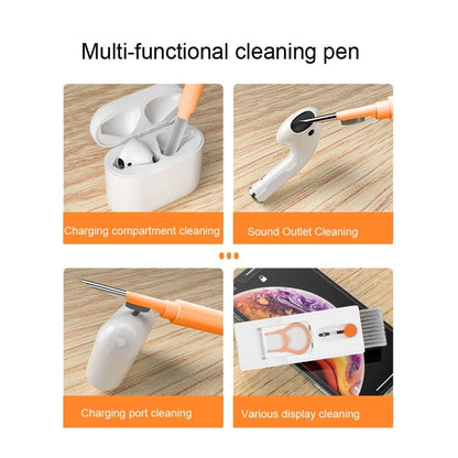 Q11 11-in-1 Multifunctional Bluetooth Headset Cleaning Pen Computer Keyboard Cleaning Kit(Orange Red) - Apple Accessories by buy2fix | Online Shopping UK | buy2fix