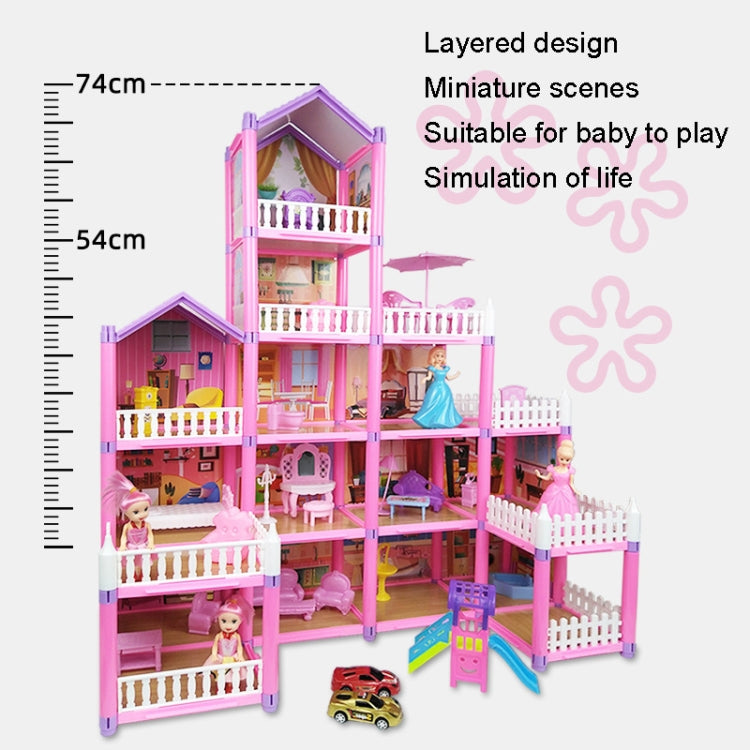 DSJ55-B 214pcs/set Children Passing Domestic Toy Doll House Princess Castle Set Simulation Disguise House - Pretend Play Toys by buy2fix | Online Shopping UK | buy2fix