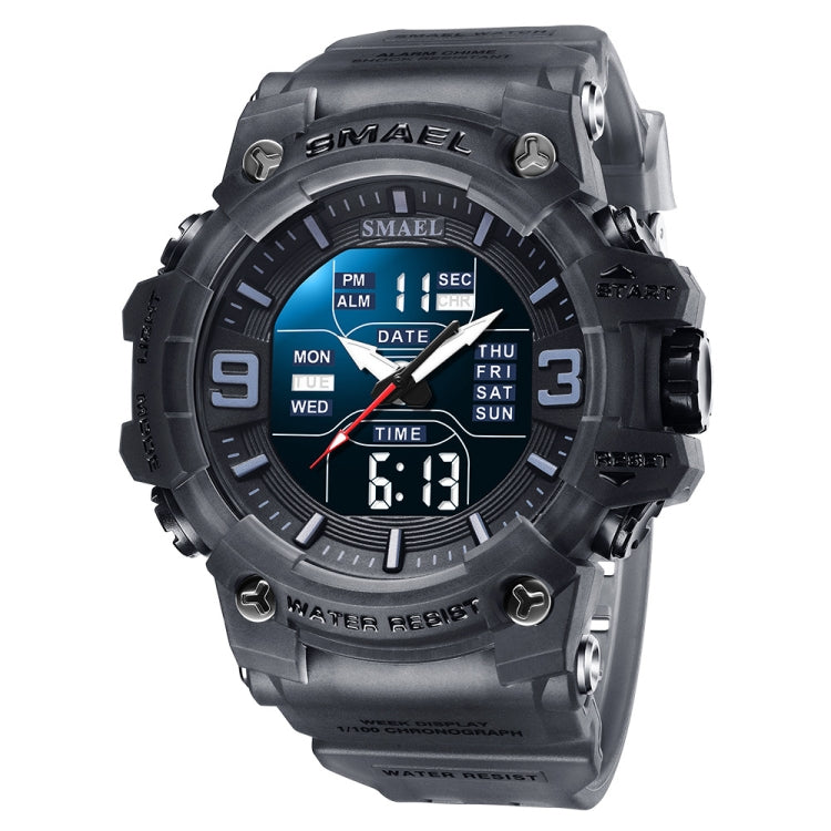 SMAEL 8049 Waterproof Sports Watch Men Multi-function Night Light Electronic Watch(Transparent Gray) - Leather Strap Watches by SMAEL | Online Shopping UK | buy2fix