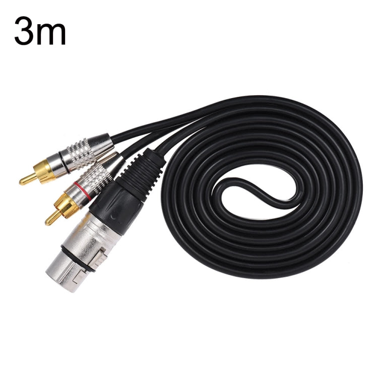 XLR Female To 2RCA Male Plug Stereo Audio Cable, Length: 3m - Consumer Electronics by buy2fix | Online Shopping UK | buy2fix