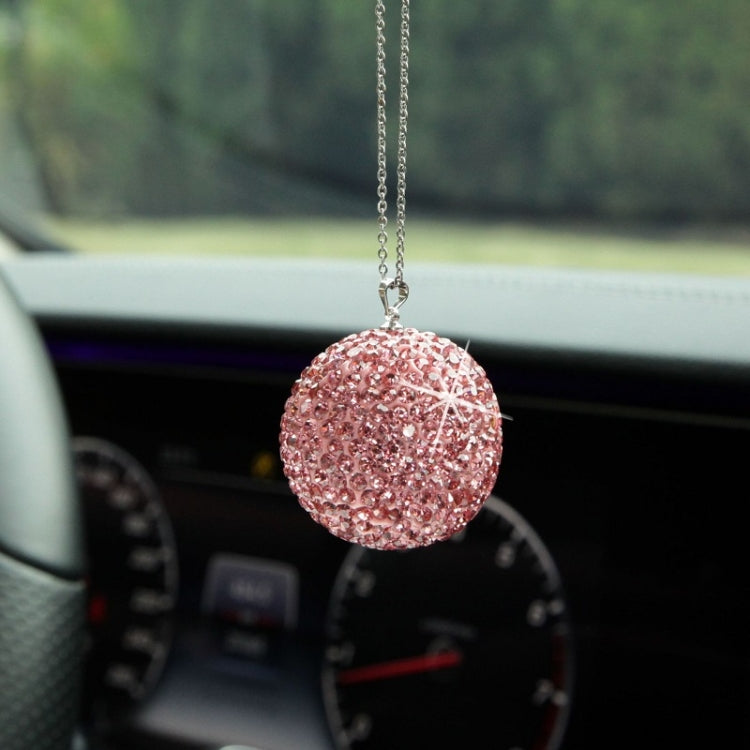 Car Diamond Crystal Ball Rearview Mirror Decoration Pendant(Black) - In Car by buy2fix | Online Shopping UK | buy2fix