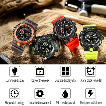 SMAEL 8081 Multifunctional Waterproof Luminous Numeric Digital Dual Display Outdoor Sports Watch(Red) - LED Digital Watches by SMAEL | Online Shopping UK | buy2fix
