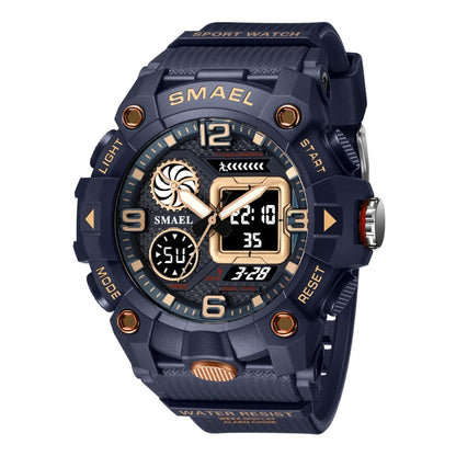 SMAEL 8055 Large Dial Sports Outdoor Waterproof Luminous Multifunctional Electronic Watch(Deep Blue) - Sport Watches by SMAEL | Online Shopping UK | buy2fix