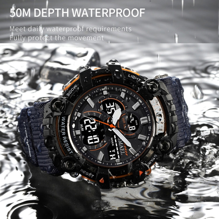 SMAEL 8079 Outdoor Multifunctional Dual Display Dial Waterproof Sports Watch(Black Gold) - Sport Watches by SMAEL | Online Shopping UK | buy2fix