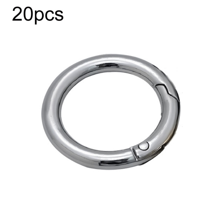 20pcs Zinc Alloy Spring Ring Metal Open Bag Webbing Keychain, Specification: 6 Points Silver - In Car by buy2fix | Online Shopping UK | buy2fix