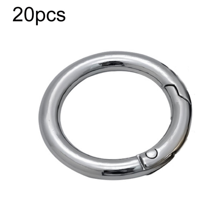 20pcs Zinc Alloy Spring Ring Metal Open Bag Webbing Keychain, Specification: Inch 2 Silver - In Car by buy2fix | Online Shopping UK | buy2fix