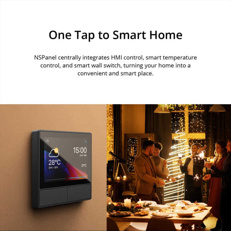 Sonoff NSPanel WiFi Smart Scene Switch Thermostat Temperature All-in-One Control Touch Screen, US Plug(Black) - Smart Switch by Sonoff | Online Shopping UK | buy2fix