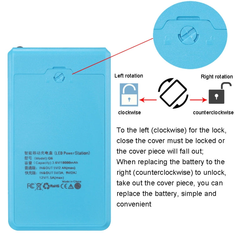 Q6 Removable 6 Sections 18650 Battery Box Charger Case, Style: Flash/Fast Charge(Blue) - Consumer Electronics by buy2fix | Online Shopping UK | buy2fix