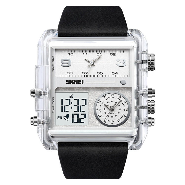 SKMEI 2020 Square Large Dial Triple Movement Men Sports Watch(Transparent White) - LED Digital Watches by SKMEI | Online Shopping UK | buy2fix