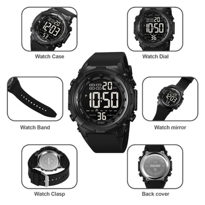 SKMEI 1845 Outdoor Waterproof Large Dial Multifunctional Sports Men Watch(Black) - Sport Watches by SKMEI | Online Shopping UK | buy2fix
