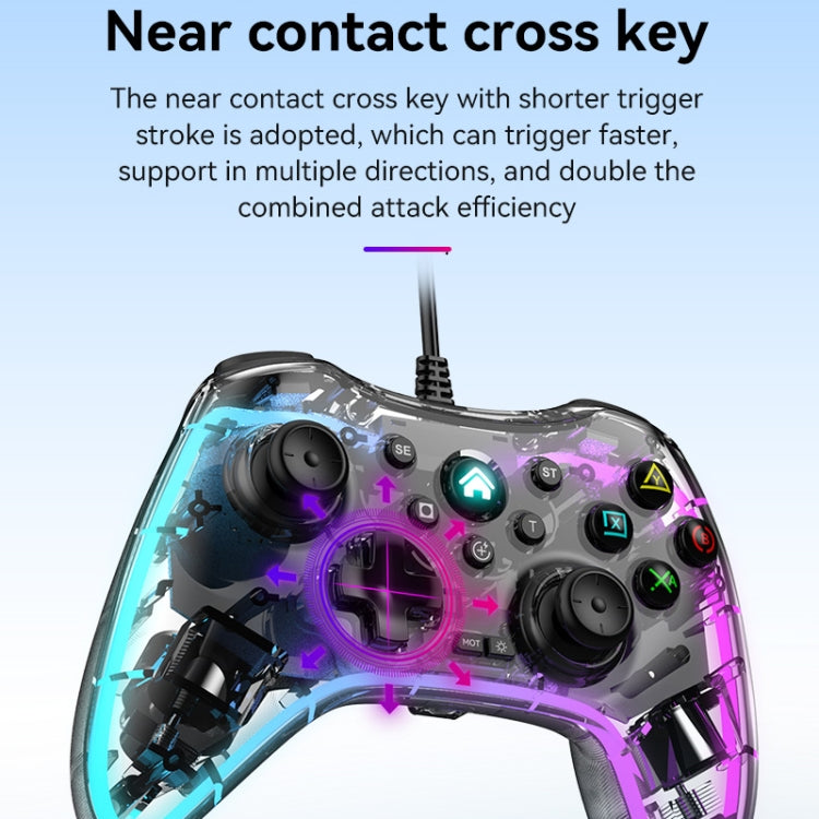 S03 Glare Transparent Wired Gamepad for Nintendo Switch/Sony PS/Computer(White) - Gamepads by buy2fix | Online Shopping UK | buy2fix
