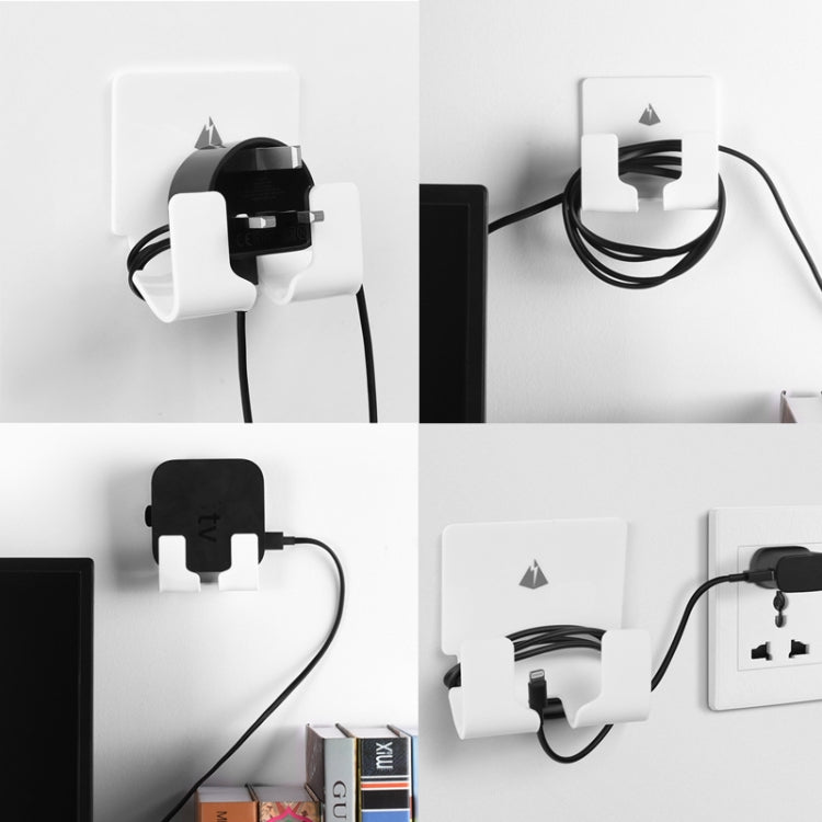 A13RE Mobile Phone Universal Wall Storage Bracket Hook Charging Cable Power Plug Bracket(Black) - Hand-Sticking Bracket by buy2fix | Online Shopping UK | buy2fix
