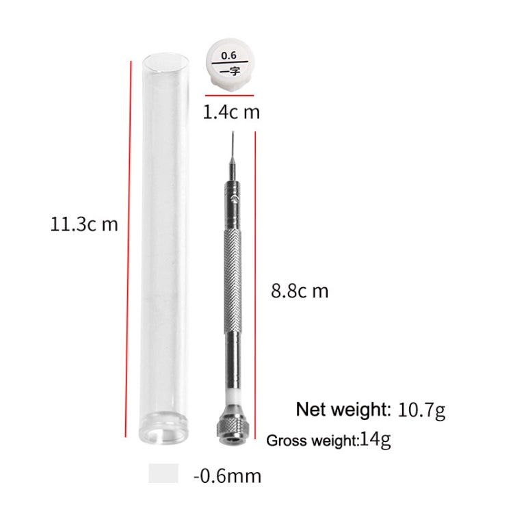 LSD5120 Repair Watch Glasses Stainless Steel Screwdriver Precision Watch Screwdriver Tool 0.6 Straight (White) - Watch Repair Tools by buy2fix | Online Shopping UK | buy2fix