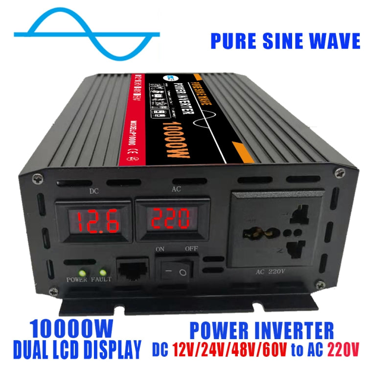 10000W 24V to 220V High Power Car Pure Sine Wave Inverter Power Converter - Pure Sine Wave by buy2fix | Online Shopping UK | buy2fix