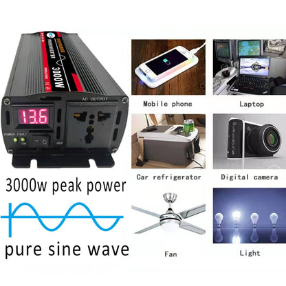 6000W 24V to 220V High Power Car Pure Sine Wave Inverter Power Converter - Pure Sine Wave by buy2fix | Online Shopping UK | buy2fix