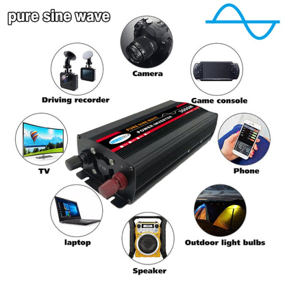 8000W 24V to 220V High Power Car Pure Sine Wave Inverter Power Converter - Pure Sine Wave by buy2fix | Online Shopping UK | buy2fix