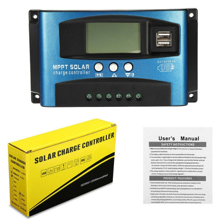 YCX-003 30-100A Solar Charging Controller with LED Screen & Dual USB Port Smart MPPT Charger, Model: 12/24V 60A - Others by buy2fix | Online Shopping UK | buy2fix