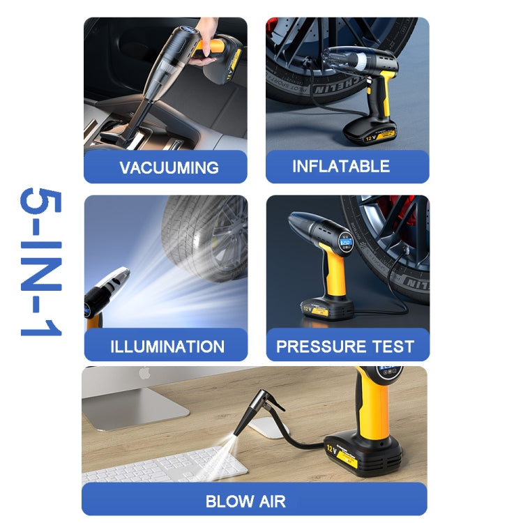 SUITU ST-6637 Wired +Toolbox 5 In 1 60W  Double Motor Car Vacuum Cleaner With Blowing Air Pump Pressure Measuring Lighting Function - Vacuum Cleaner by SUITU | Online Shopping UK | buy2fix