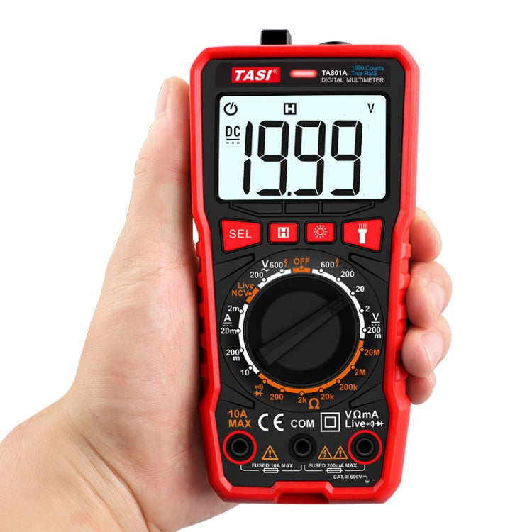 TASI TA801A Digital Multimeter Fully Automatic Multifunctional Digital Current Meter(Manual Model, Without Capacitor Measurement) - Digital Multimeter by TASI | Online Shopping UK | buy2fix