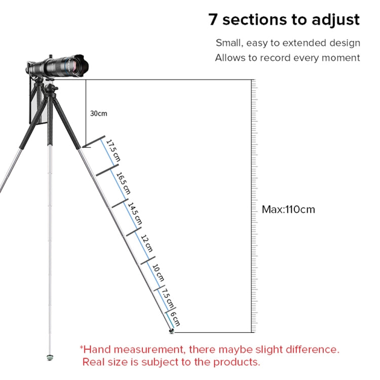 APEXEL APL-JJ09 Mobile Selfie Live Streaming Portable Stretch Telephoto Tripod(Black) - Stand by APEXEL | Online Shopping UK | buy2fix