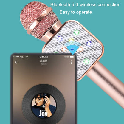 WS-1818 LED Light Flashing Microphone Self-contained Audio Bluetooth Wireless Microphone(Rose Gold) - Microphone by buy2fix | Online Shopping UK | buy2fix