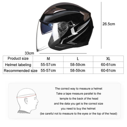 GXT 708 Electric Vehicle Dual Lens Helmet Four Seasons Safety Helmet, Size: L(Bright White) - Helmets by GXT | Online Shopping UK | buy2fix