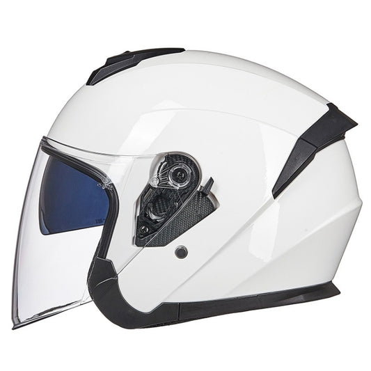 GXT Electric Vehicle Four Seasons Sun Protection & Windshield Double Lens Helmet, Size: M(Bright White) - Helmets by GXT | Online Shopping UK | buy2fix