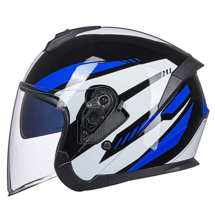 GXT Electric Vehicle Four Seasons Sun Protection & Windshield Double Lens Helmet, Size: XL(Bright Black Blue) - Helmets by GXT | Online Shopping UK | buy2fix