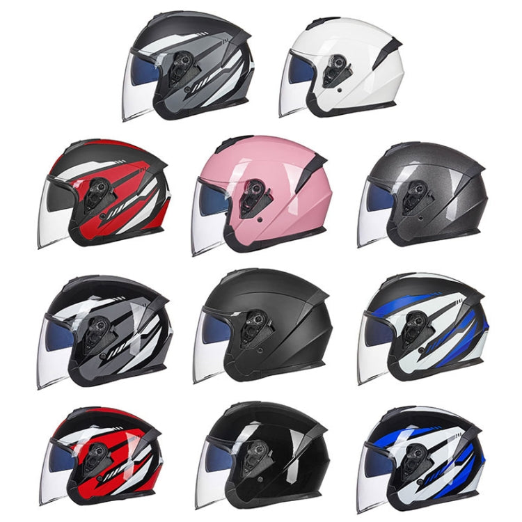 GXT Electric Vehicle Four Seasons Sun Protection & Windshield Double Lens Helmet, Size: L(Matt Black Blue) - Helmets by GXT | Online Shopping UK | buy2fix