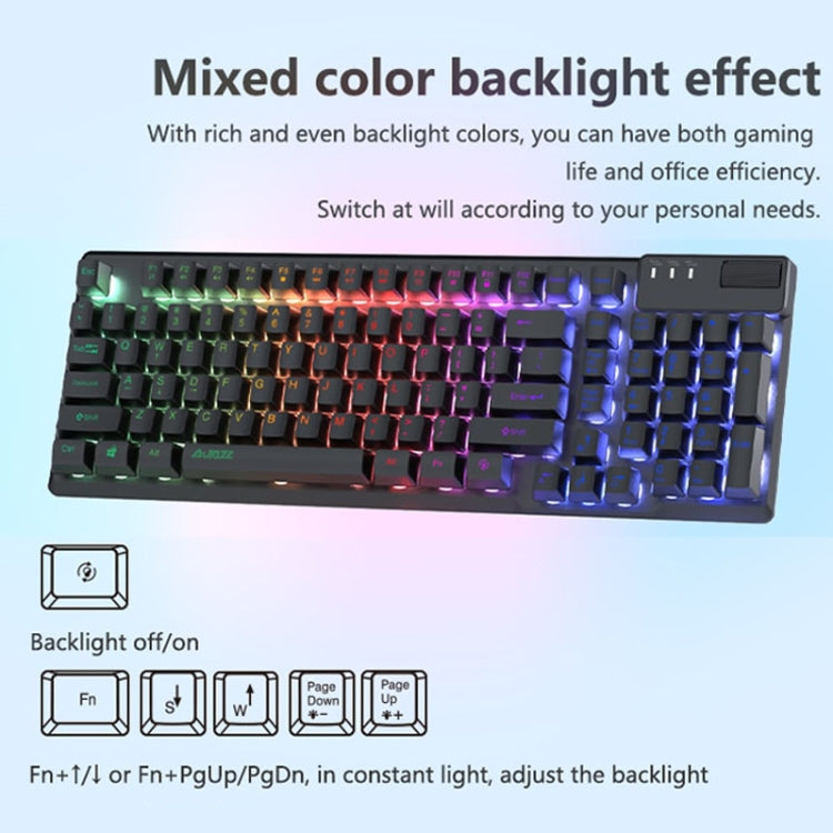 Ajazz AF981 96 Keys Office Gaming Illuminated Wired Keyboard, Cable Length: 1.6m(Blue) - Wired Keyboard by Ajazz | Online Shopping UK | buy2fix