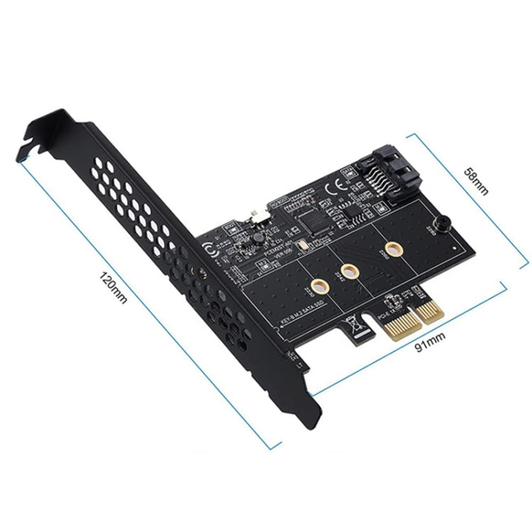 PCI-E to SATA3.0+M2 NGFF Expansion Card 6G Hard Disk Transfer Card(Black) - Add-on Cards by buy2fix | Online Shopping UK | buy2fix