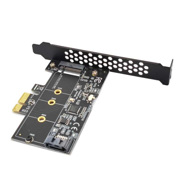 PCI-E to SATA3.0+M2 NGFF Expansion Card 6G Hard Disk Transfer Card(Black) - Add-on Cards by buy2fix | Online Shopping UK | buy2fix