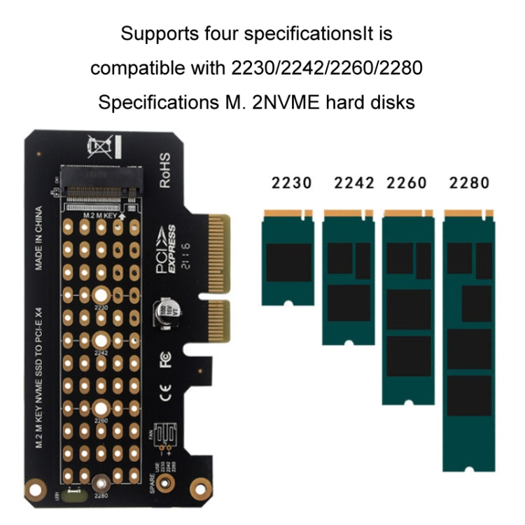 5pcs NVME Transfer Card M.2 To PCIE3.0/4.0 Full Speed X4 Expansion Card, Style: Full Height - Card Adapter by buy2fix | Online Shopping UK | buy2fix