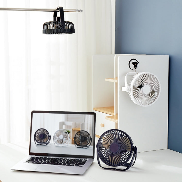 3-in-1 Electric Fan Wall Mounted Desktop Quiet Brushless Turbine Mini Fan, Style: USB Plug(Black) - Electric Fans by buy2fix | Online Shopping UK | buy2fix