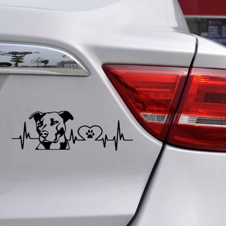 10pcs Pitbull Love Car Sticker Car Rear Modification Plate Label(Black) - Decorative Sticker by buy2fix | Online Shopping UK | buy2fix