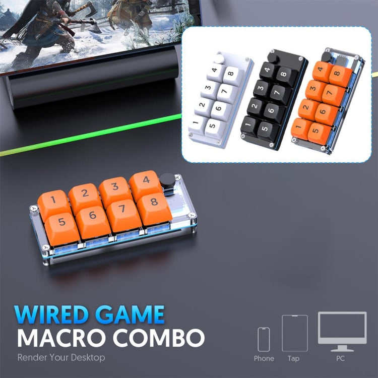 MKESPN Shortcut Macro Defined Wired Samll Keypad Single Handed Gaming Keyboard(Transparent) - Mini Keyboard by MKESPN | Online Shopping UK | buy2fix