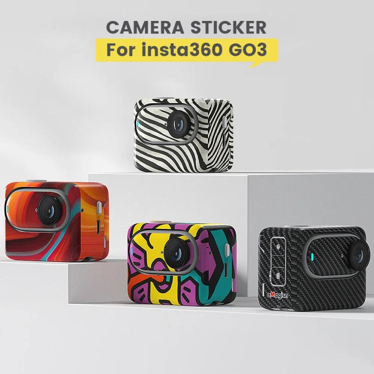 For Insta360 GO 3 AMagisn Body Sticker Protective Film Action Camera Accessories, Style: Carbon Fiber - Protective Film & Stickers by aMagisn | Online Shopping UK | buy2fix