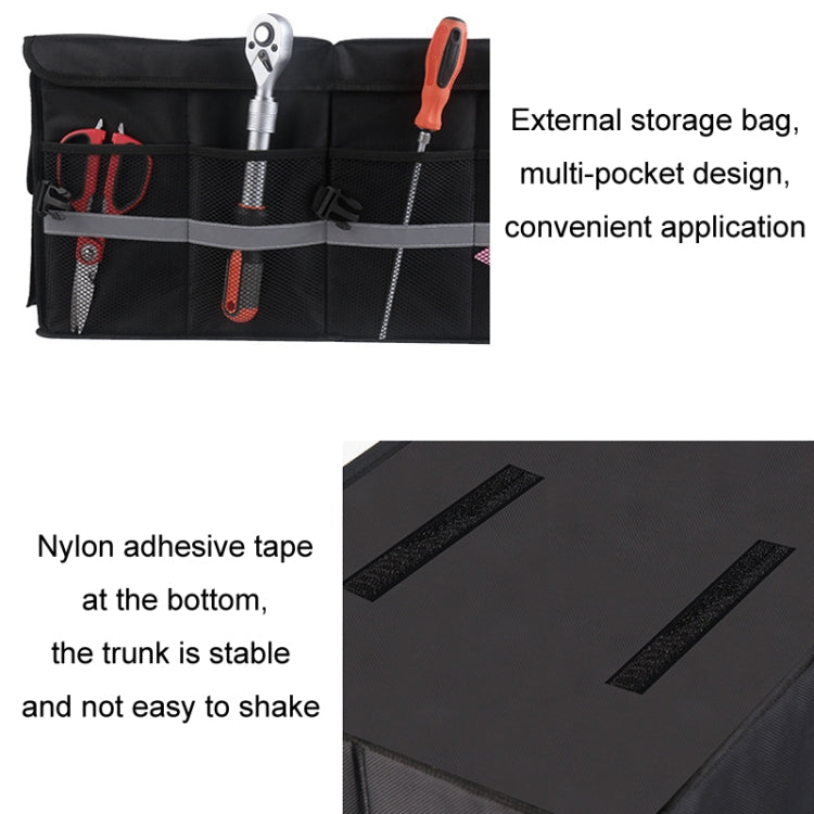 Car Trunk Storage Box Oxford Cloth Folding Organizer With Reflective Strips, Color: Large Gray - Stowing Tidying by buy2fix | Online Shopping UK | buy2fix