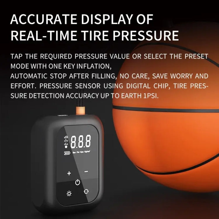 Multifunctional Portable Car Electric Wireless Tire Inflator Pump(Touch Screen Button) - Inflatable Pump by buy2fix | Online Shopping UK | buy2fix