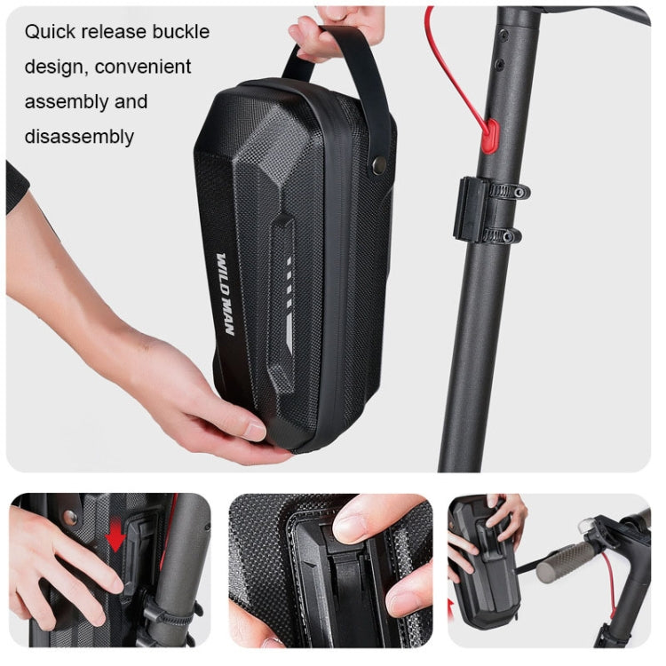 WILD MAN Scooter EVA Hard Shell Front Bag Folding Bicycle Quick Release Hanging Bag, Size: 3L(Black) - Accessories & Parts by WILD MAN | Online Shopping UK | buy2fix