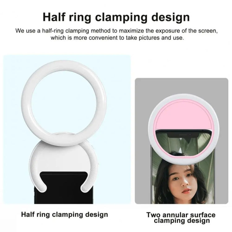 10cm Mobile Phone Fill Light Half-Ring Clip Type Unblocked Screen Lamp(Pink) - Selfie Light by buy2fix | Online Shopping UK | buy2fix